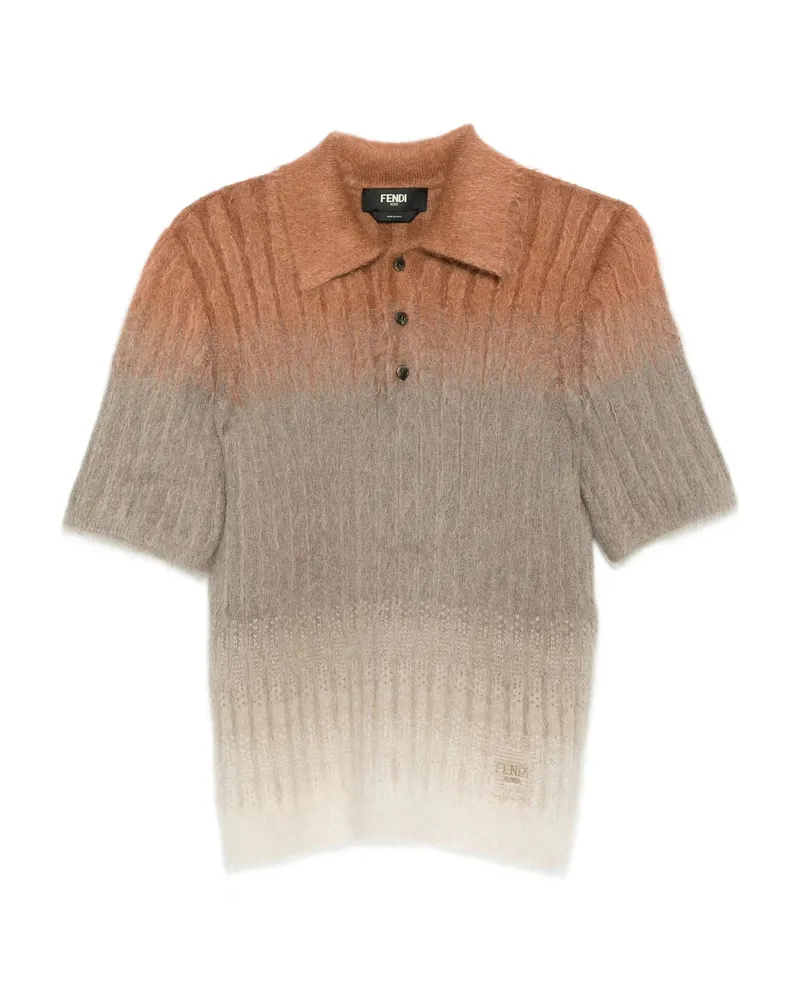 Fendi Gradient-effect Polo Shirt Grey