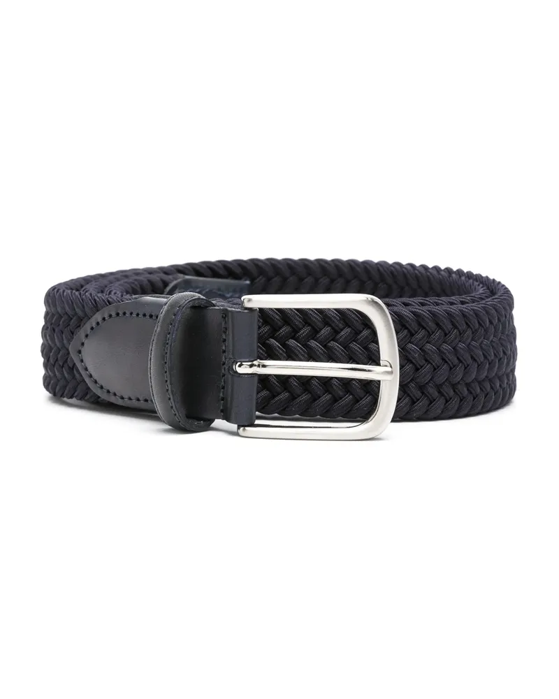 ERALDO Leather-trim Interwoven Belt Blue