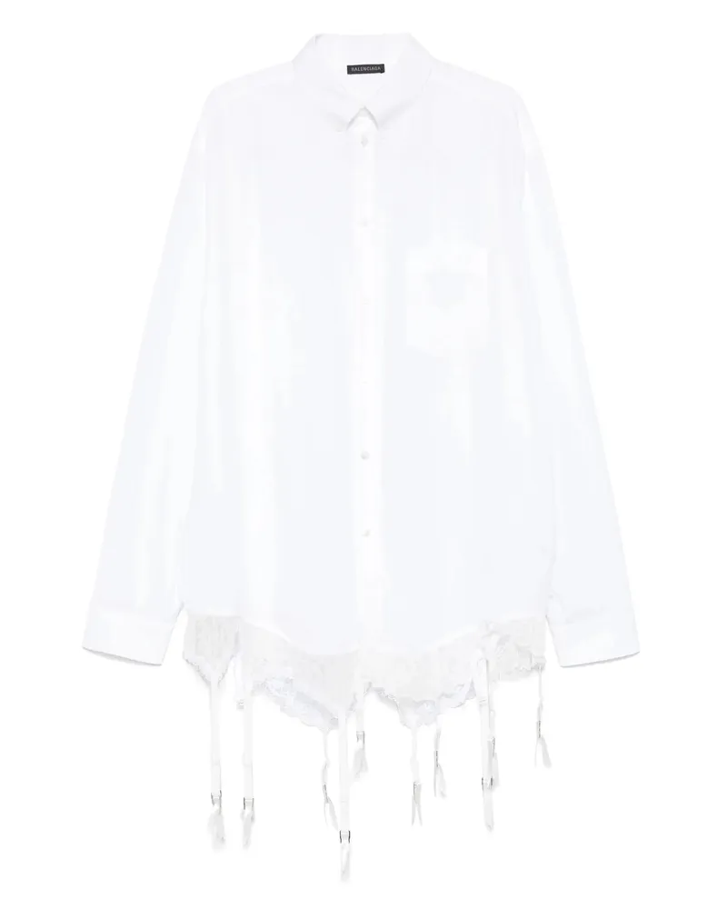 Balenciaga Lace-trim Shirt White