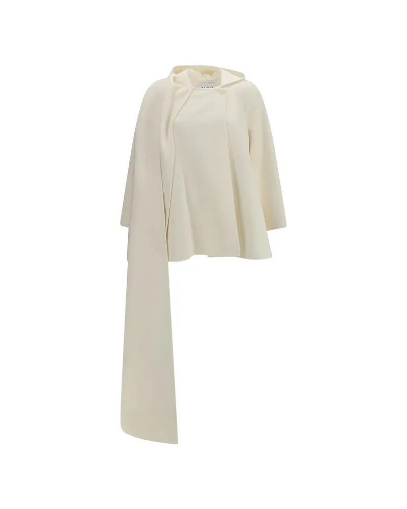 Alaïa Boiled-wool Scarf Coat Neutrals