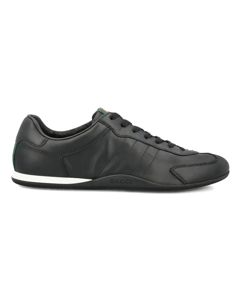 Gucci Shift Web-striped Sneakers Black
