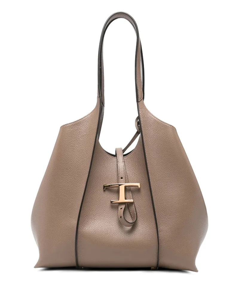TOD'S Small T Timeless Tote Bag Neutrals