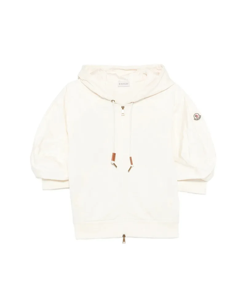 Moncler Hooded Puff-sleeve Jacket Neutrals