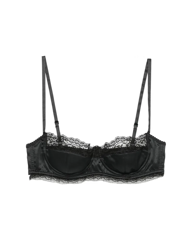 Dolce & Gabbana Lace-trim Satin Bra Black