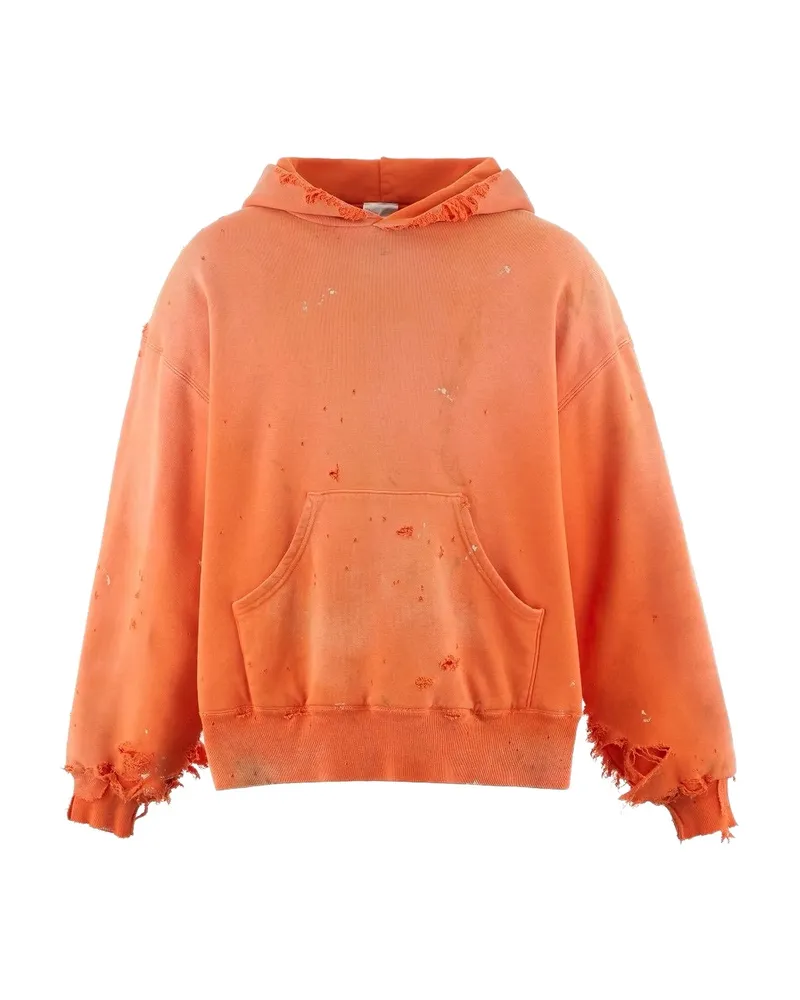 SAINT MXXXXXX Distressed Hoodie Orange