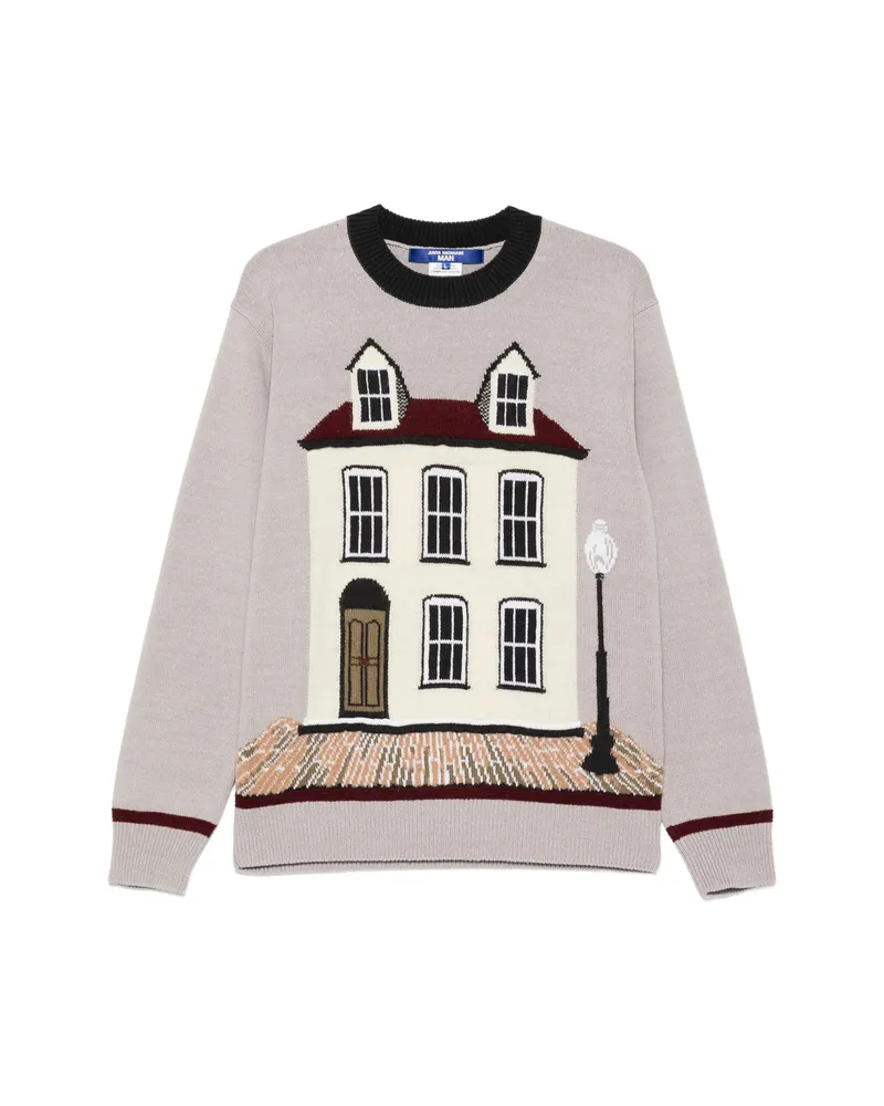 Junya Watanabe House-graphic Crew-neck Sweater Purple