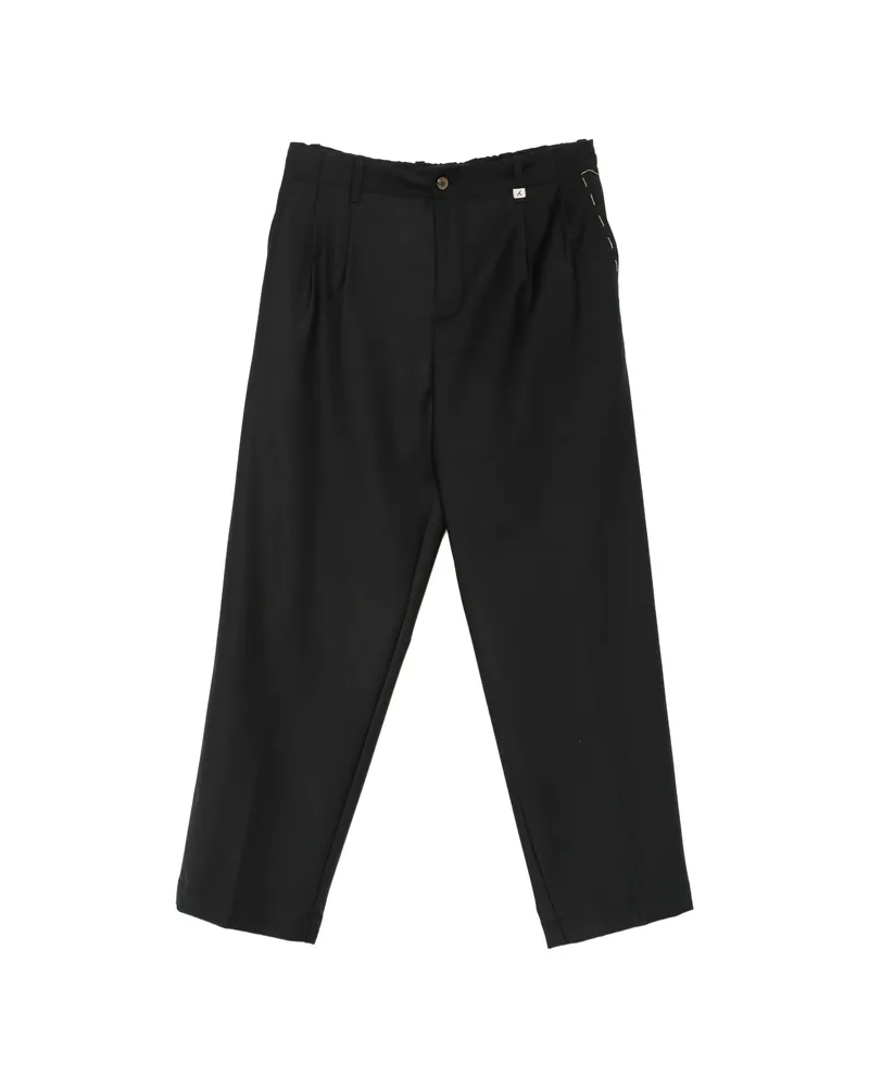 MYTHS Pleated-front Straight-leg Trousers Black