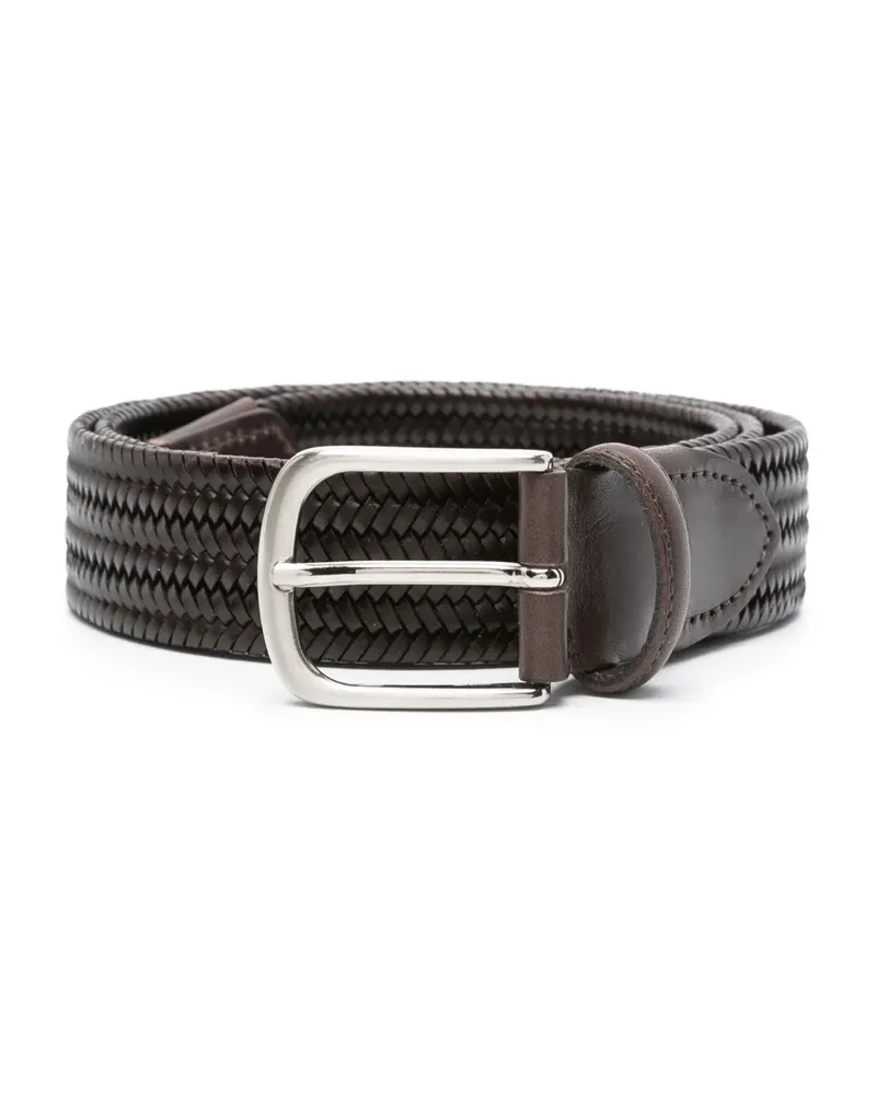ERALDO Interwoven Leather Belt Black