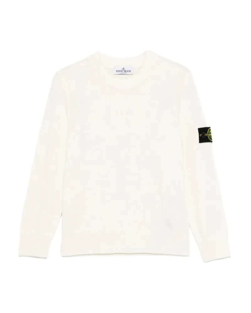 Stone Island Logo-patch Crew-neck Jumper White