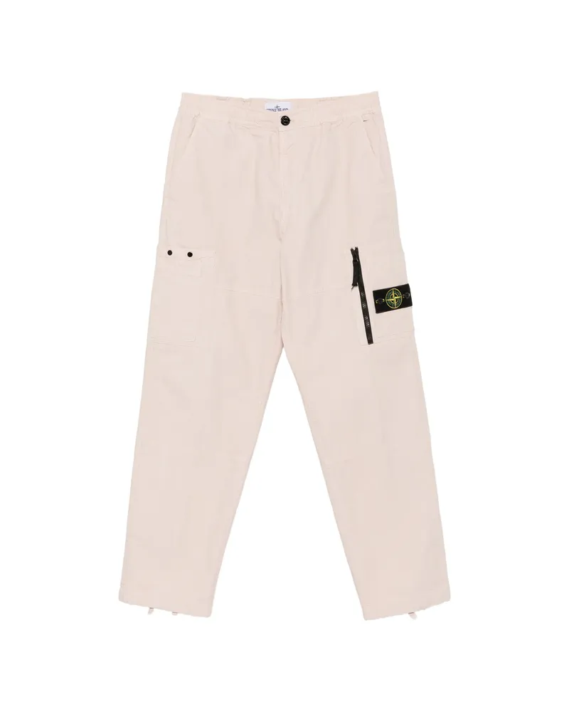 Stone Island Logo-patch Loose-fit Cotton Cargo Pants Pink