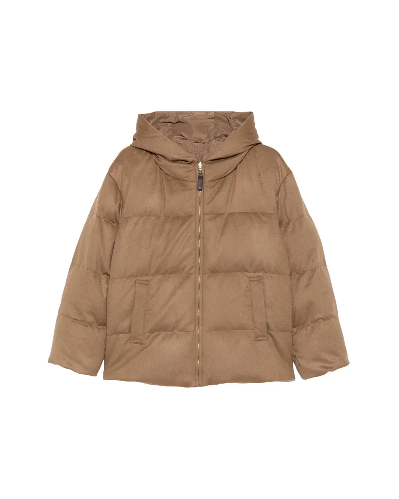 Max Mara Hooded Quilted Jacket Brown