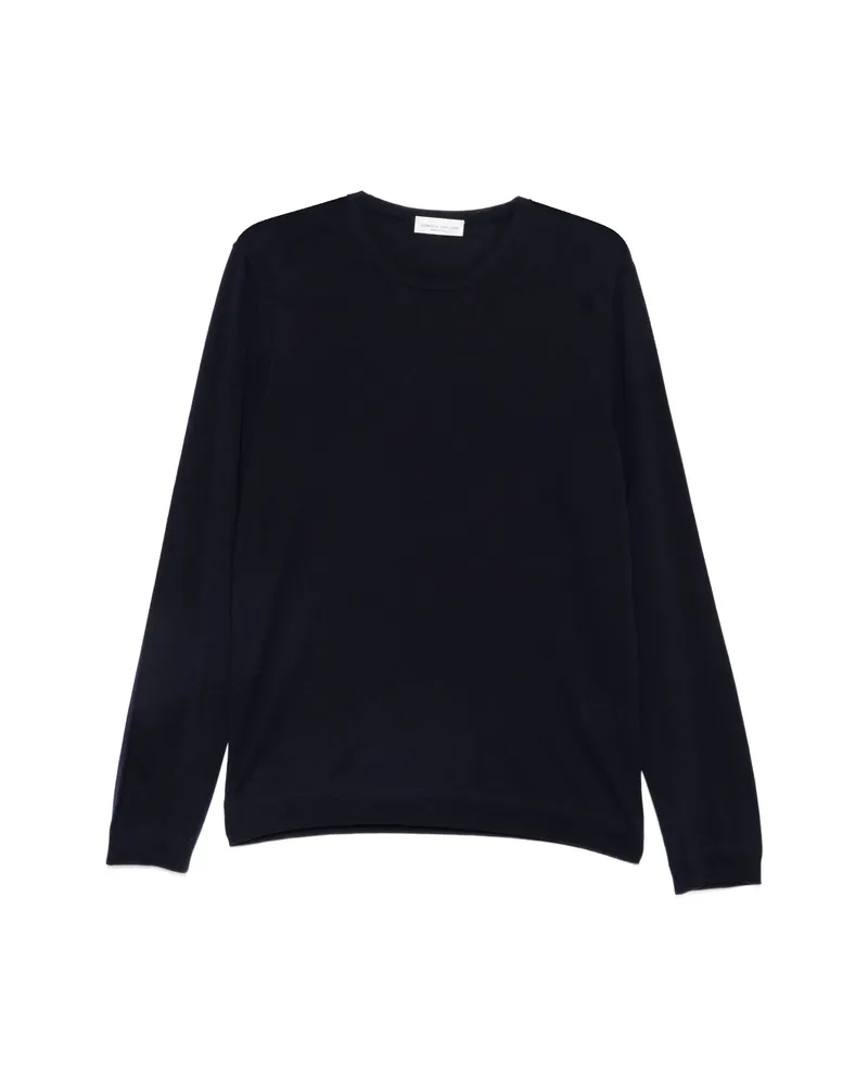 Roberto Collina Fine-knit Crew-neck Sweater Blue