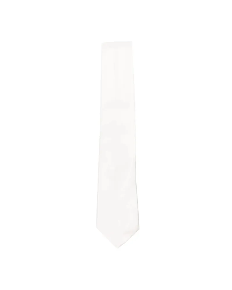 Canali Pointed-tip Tie White