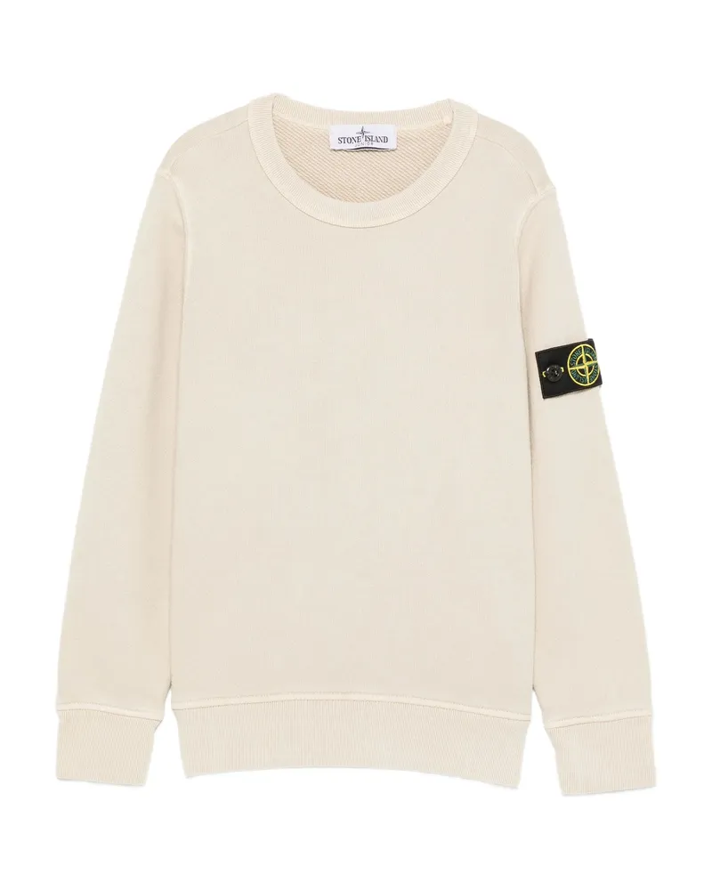 Stone Island Compass-badge Cotton Sweatshirt Neutrals