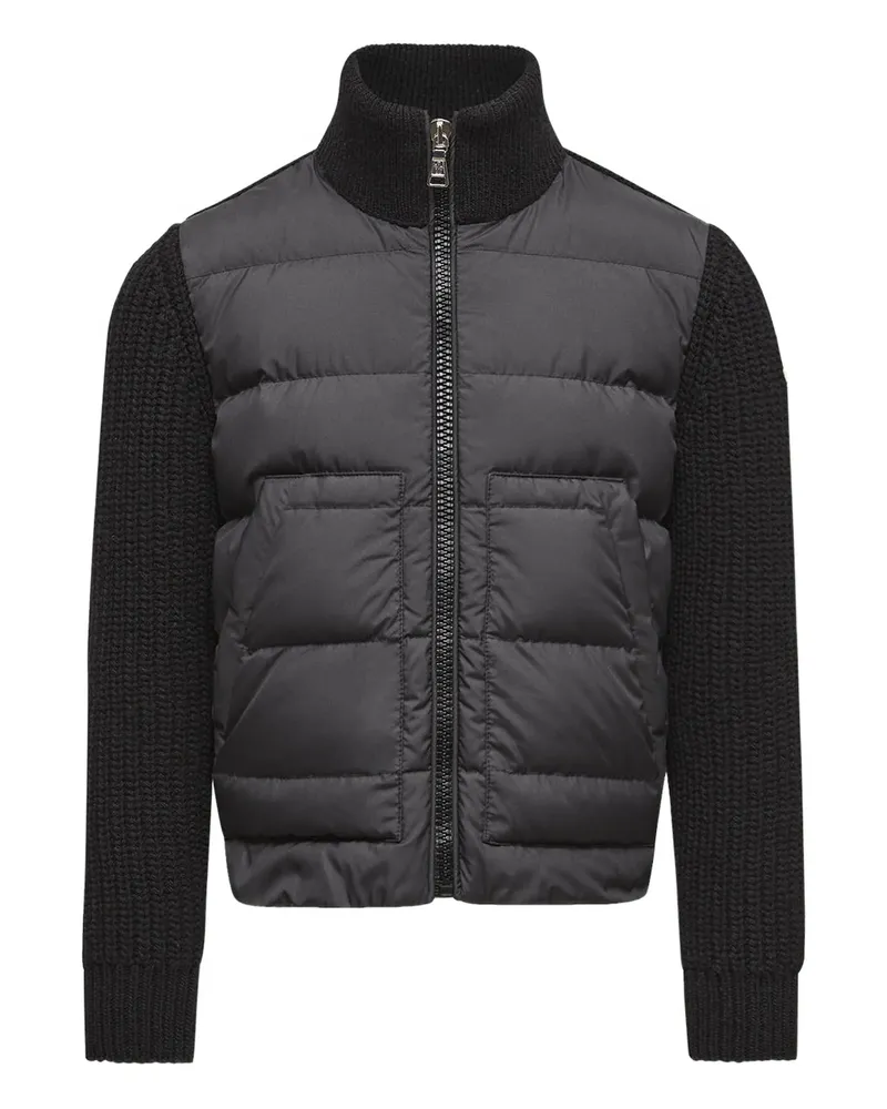 Moncler Knitted-panel Puffer Jacket Black