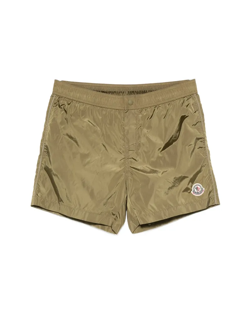 Moncler Logo-patch Swim Shorts Green