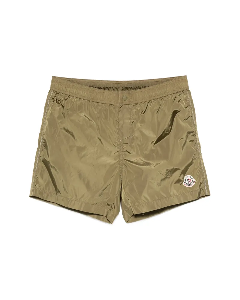 Moncler Logo-patch Swim Shorts Green