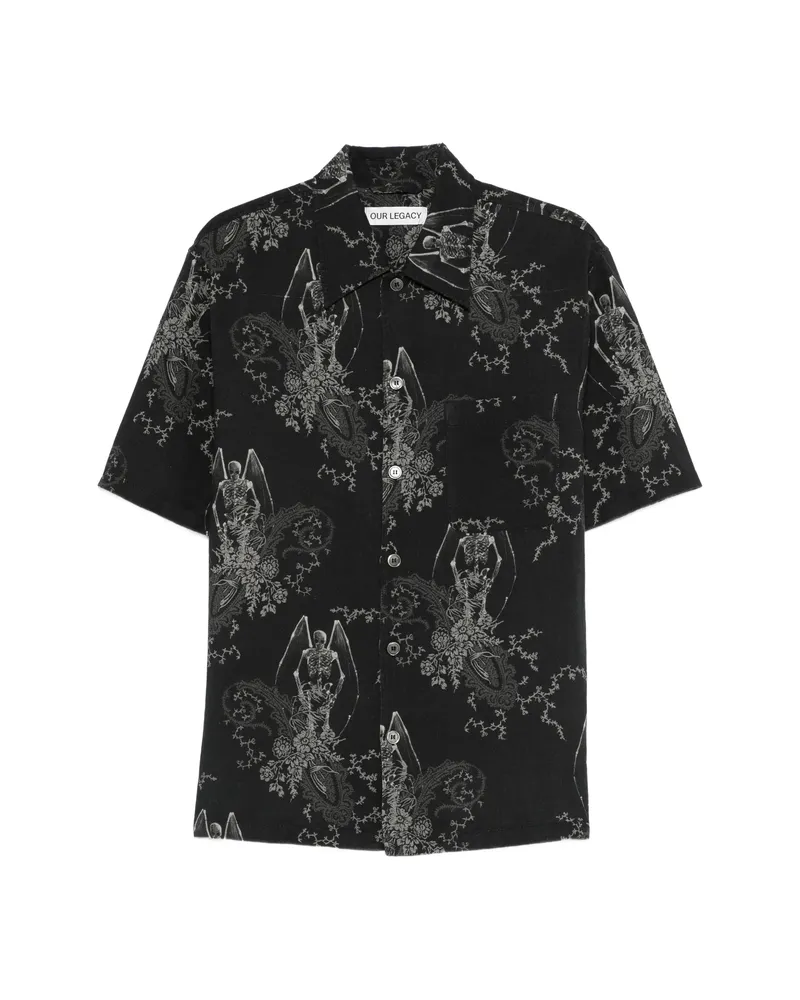 Our Legacy Patterned Short-sleeve Shirt Black
