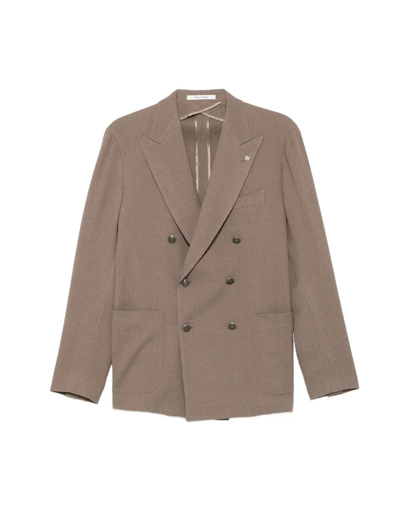 Tagliatore Double-breasted Peak-lapels Blazer Grey