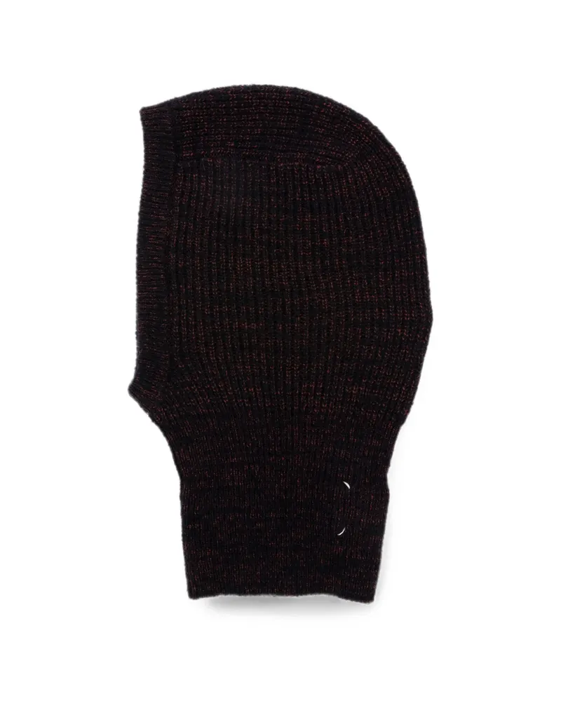 Maison Margiela Ribbed Four Stitches Balaclava Black