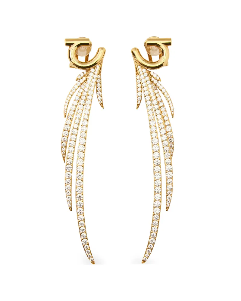 Ferragamo Earrings With Crystals Gold