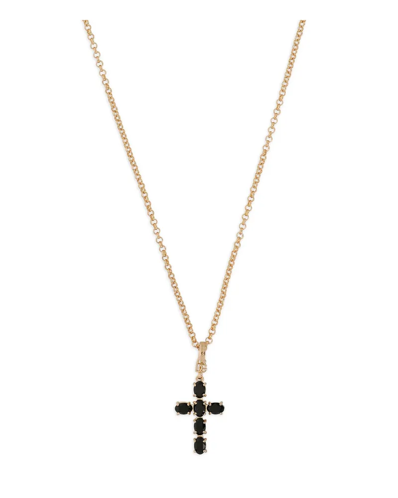 Dolce & Gabbana Cross Charm Chain Necklace Gold