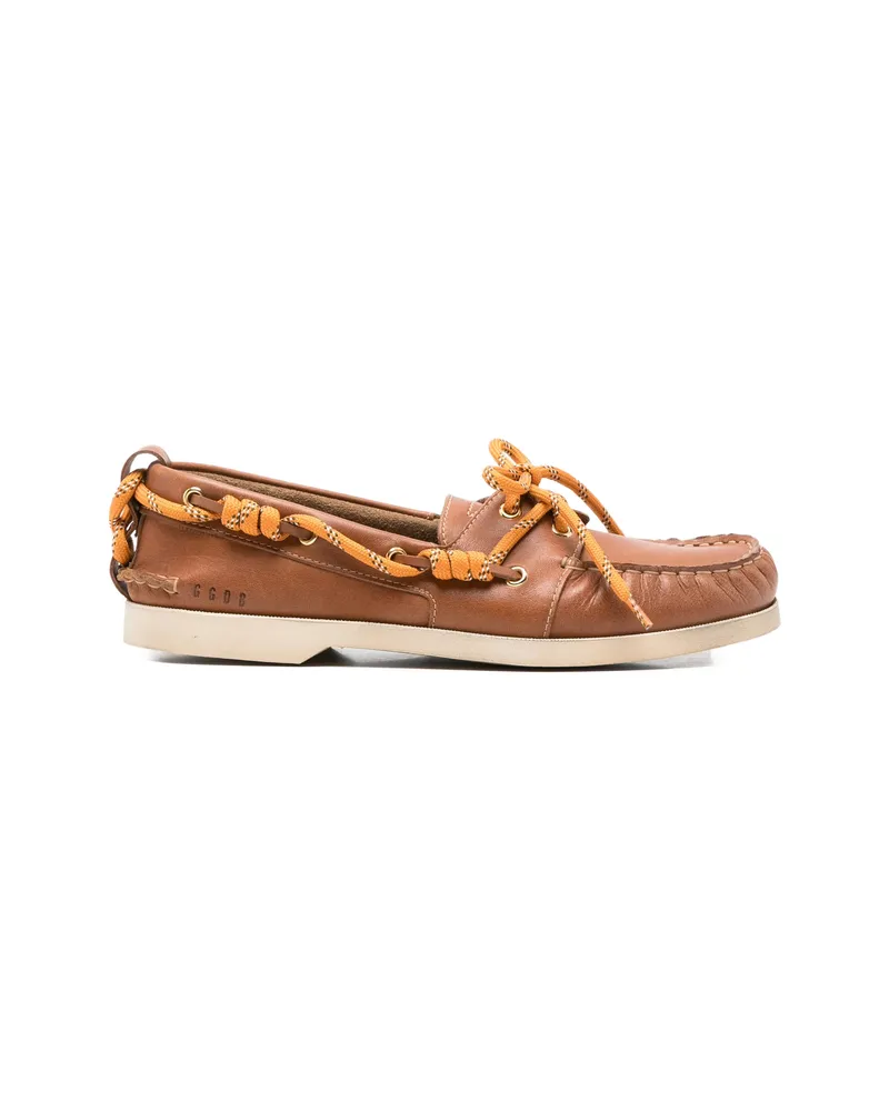 Golden Goose Lace-up Leather Loafers Brown