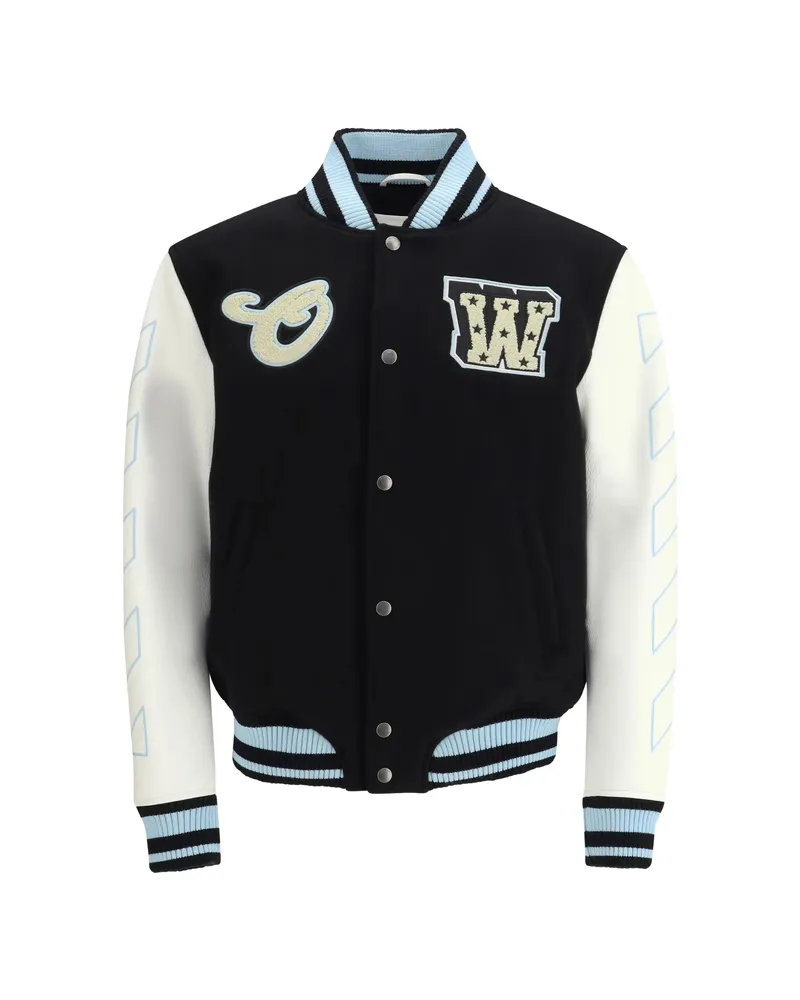 OFF-WHITE Star-logo Varsity Bomber Jacket Black