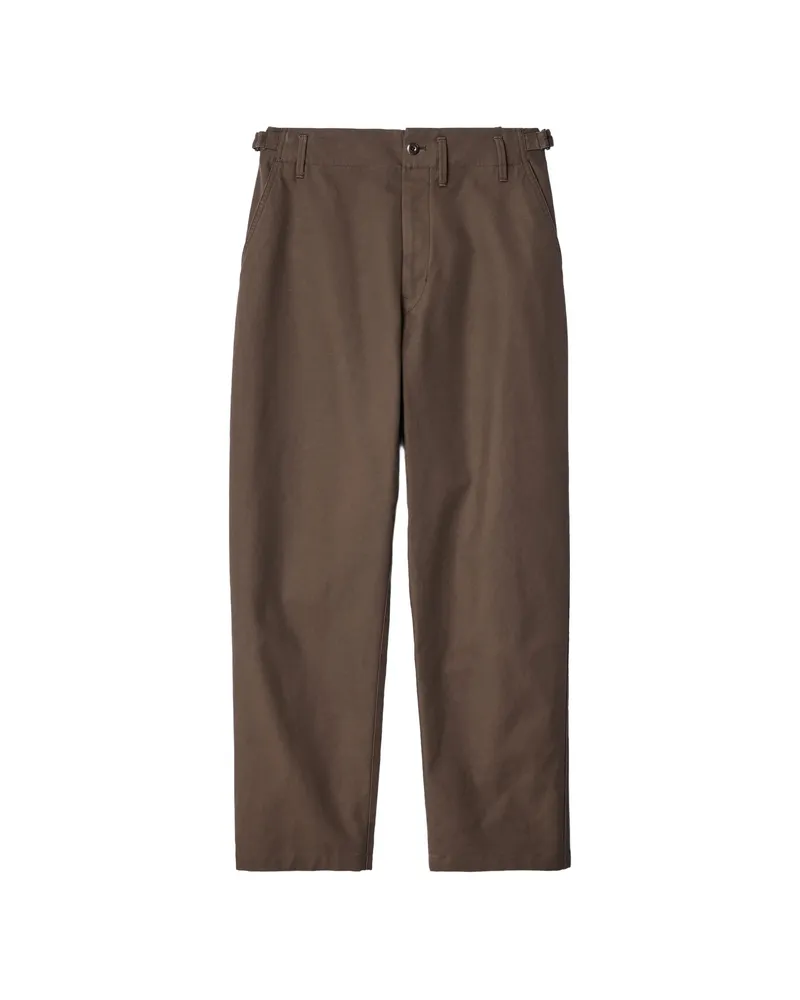 Christophe Lemaire Tapered Pants In Heavy Cotton Twill Brown