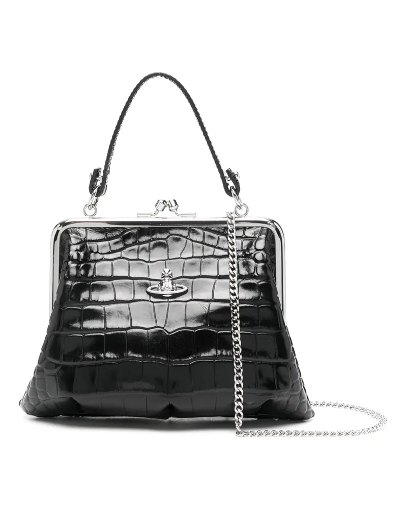 Vivienne Westwood Granny Frame Clutch Bag Black