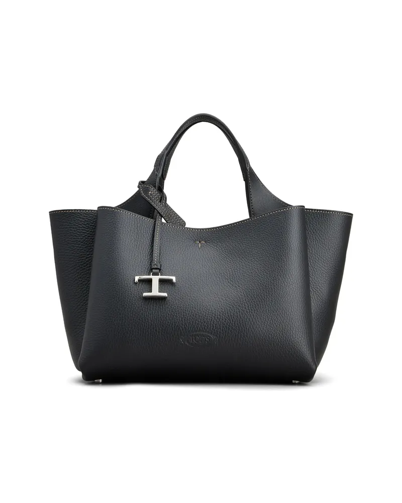 TOD'S Medium Logo-plaque Leather Tote Bag Grey