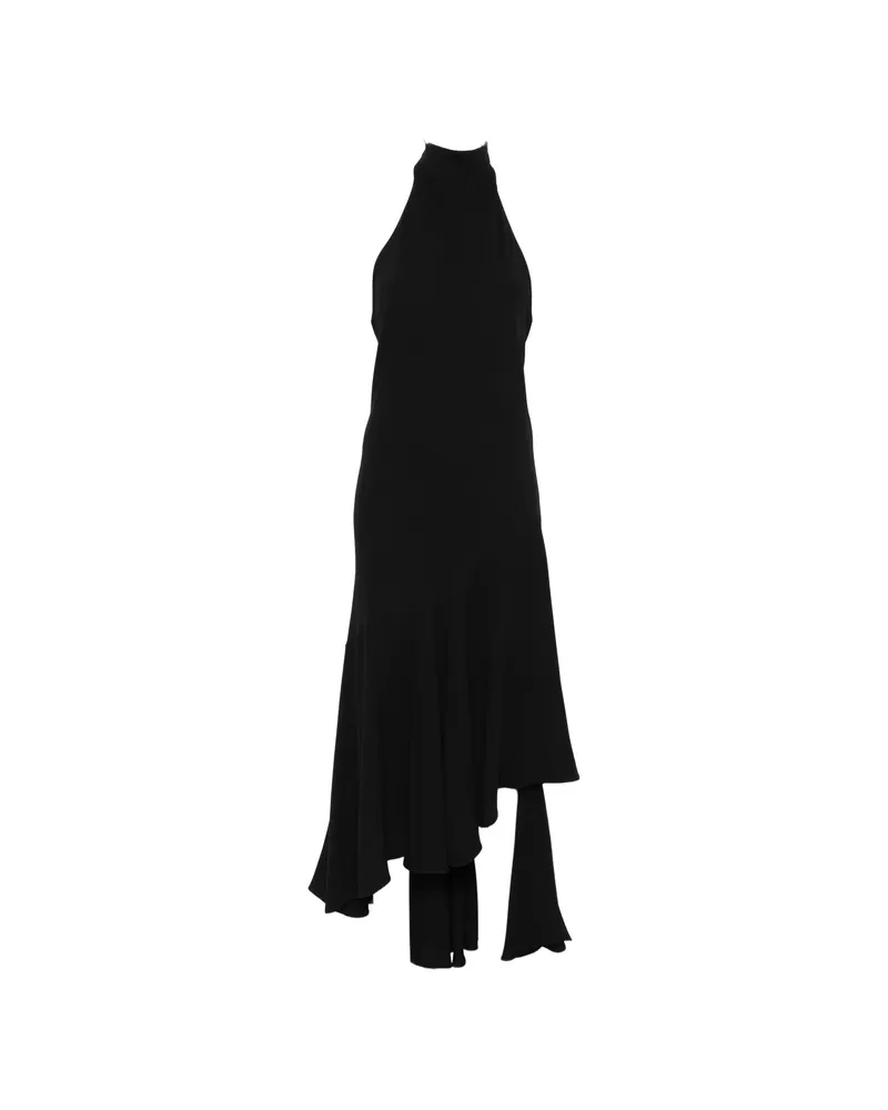 Alaïa Halterneck Asymmetric Midi Dress Black