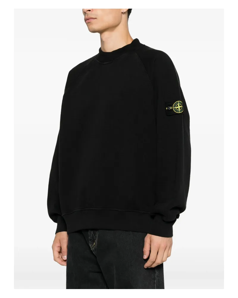 Stone Island Compass-patch Raglan-sleeve Sweater Black