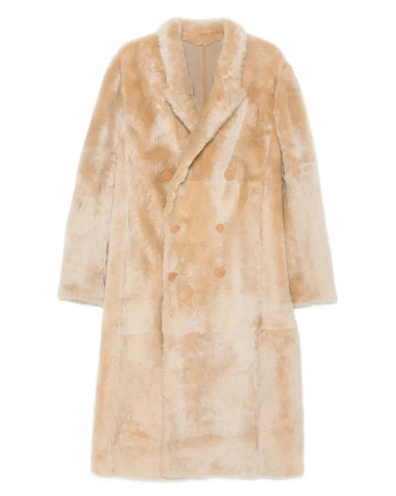 Fendi Double-breasted Coat Neutrals