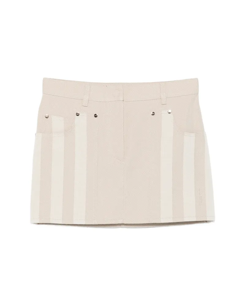 Fendi Logo-patch Mini Skirt Neutrals