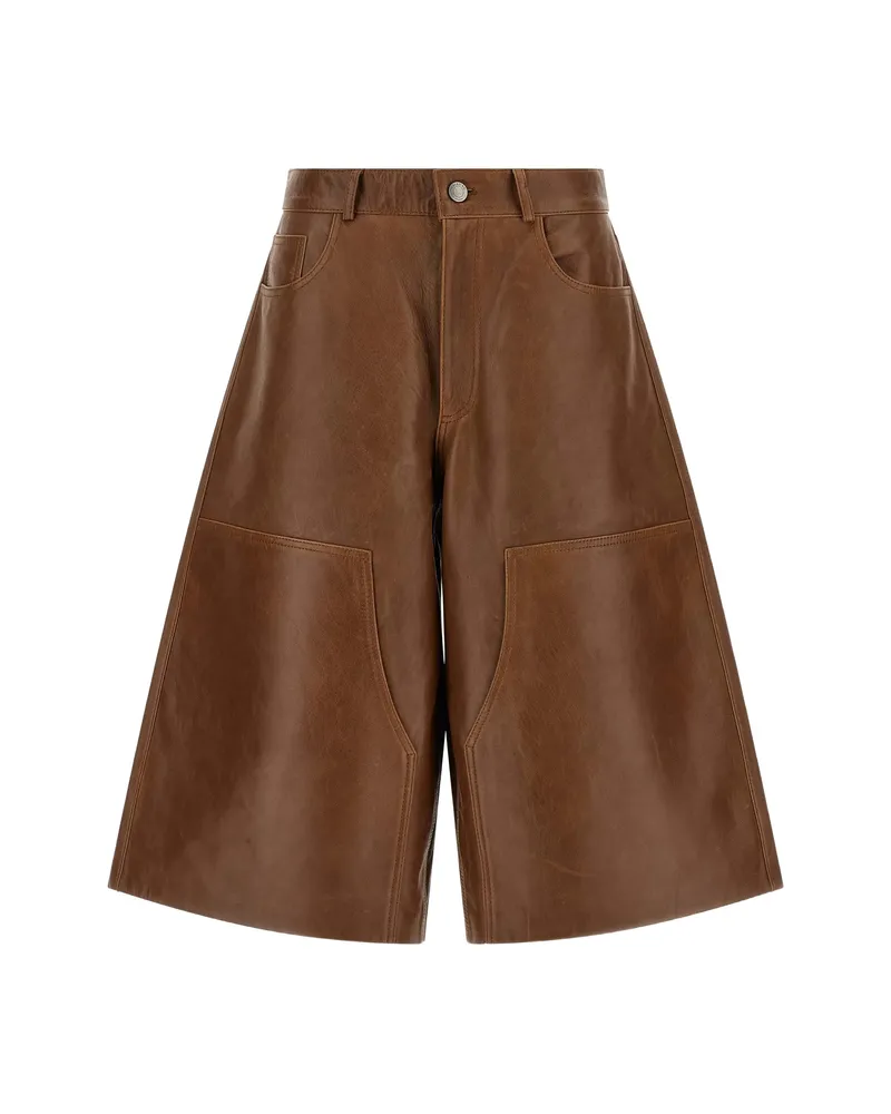 Haikure Legacy Wide-leg Shorts Brown