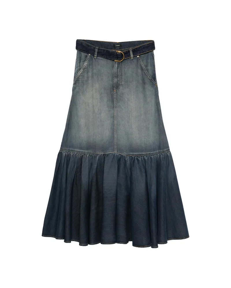 Pinko Denim Maxi Skirt Blue
