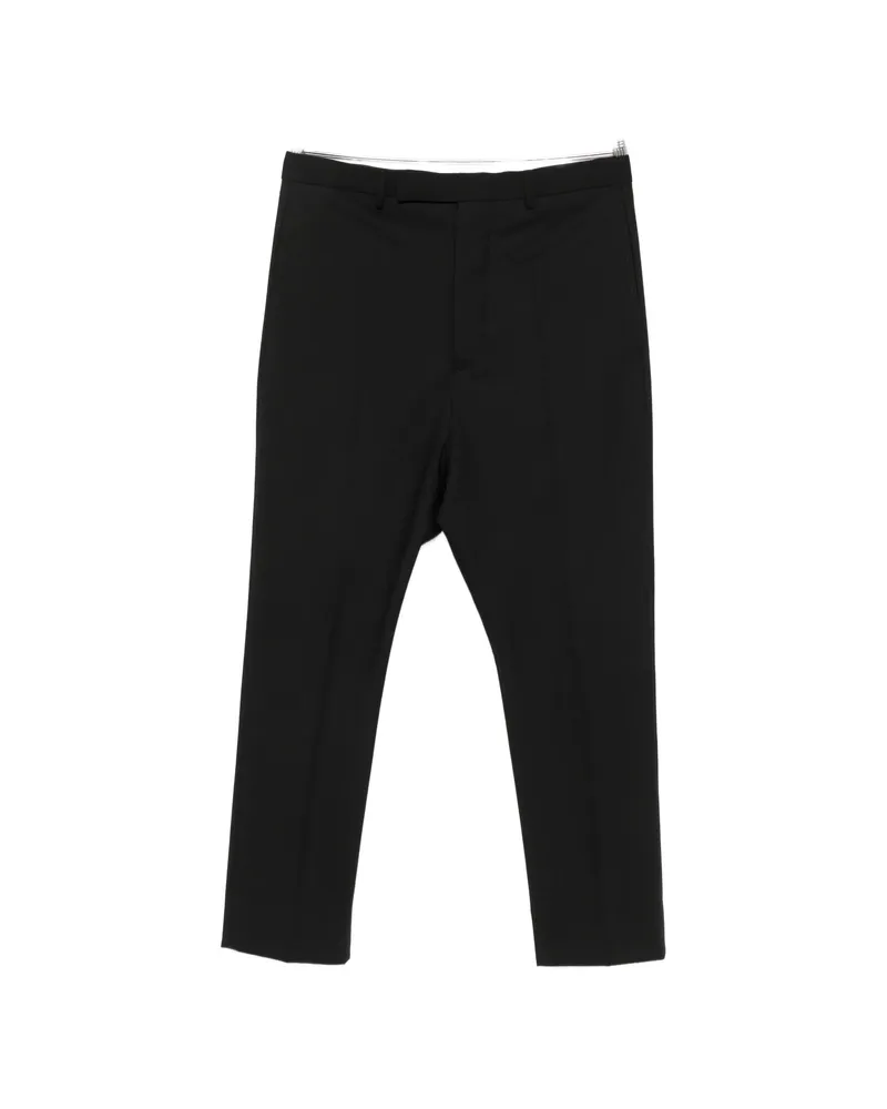 Rick Owens Astaires Pressed-crease Straight-leg Trousers Black