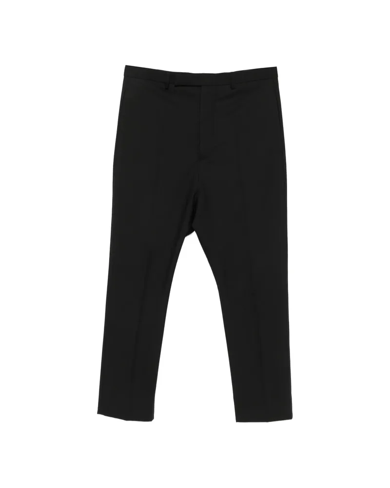 Rick Owens Astaires Pressed-crease Straight-leg Trousers Black