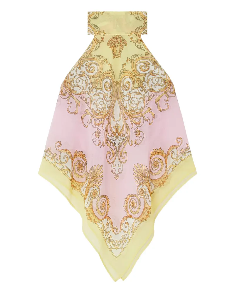 Versace Barocco-print Bikini Top Pink