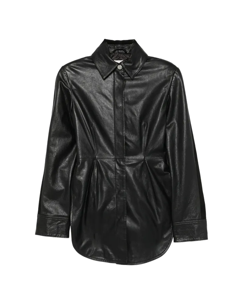 SPORTMAX SpsCoccole Paneled Leather Jacket Black