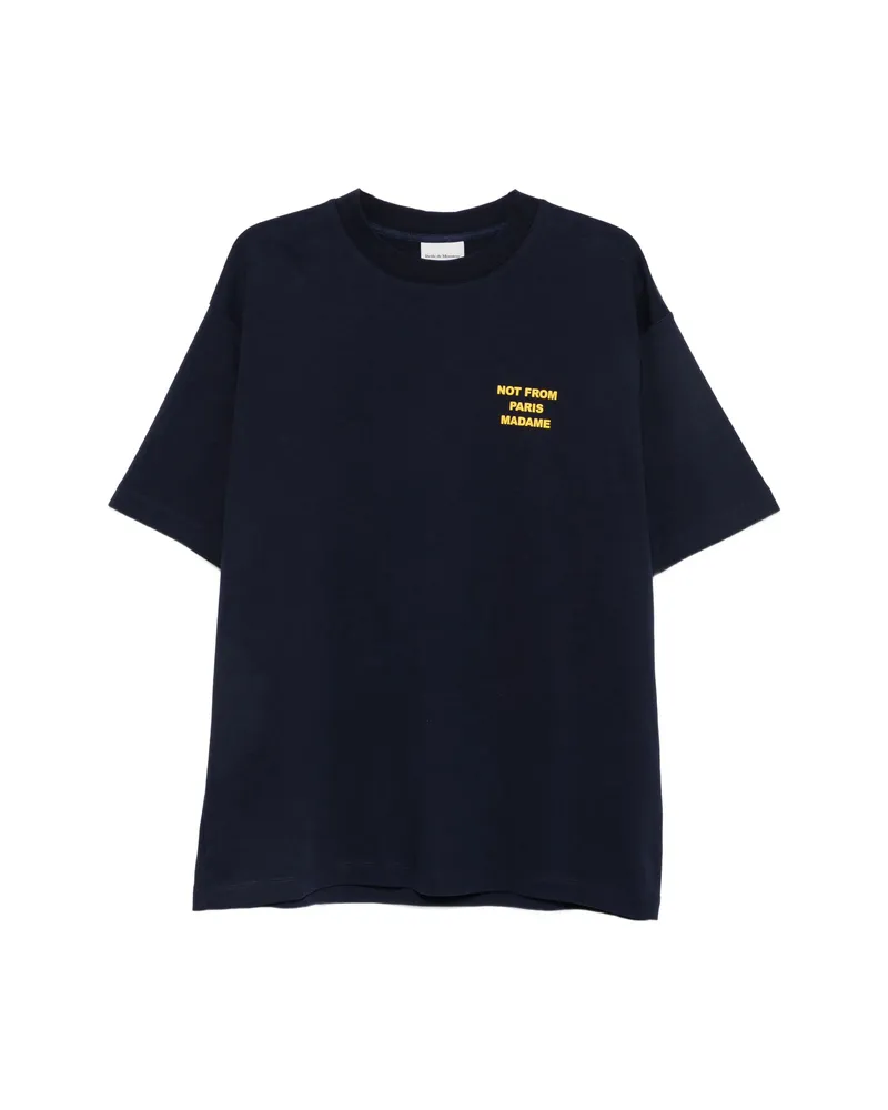 Drôle de Monsieur Bold Slogan T-shirt Blue