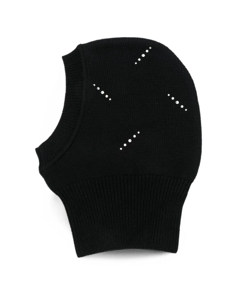 Ernest W. Baker Crystal-embellished Knitted Balaclava Black