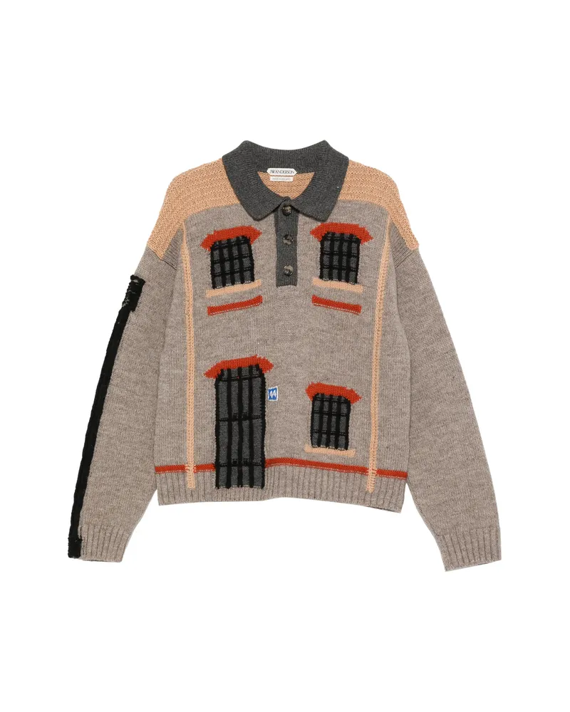 J.W.Anderson Applique Collared Knitwear Neutrals