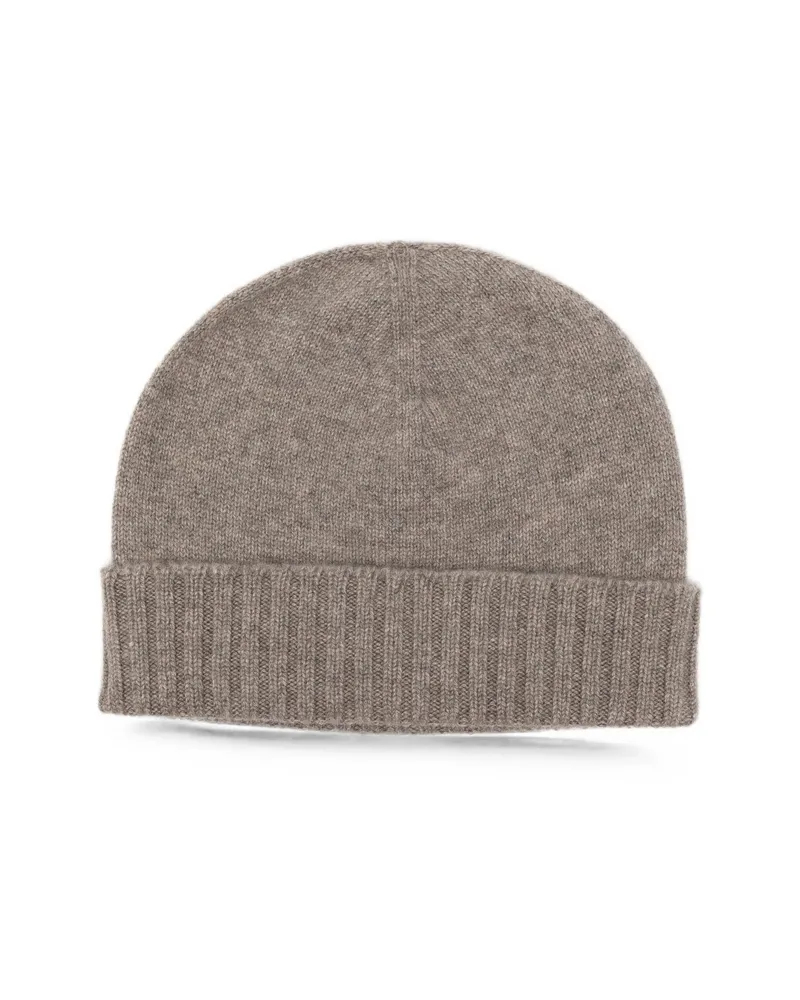 Malo Ribbed-trim Beanie Hat Grey