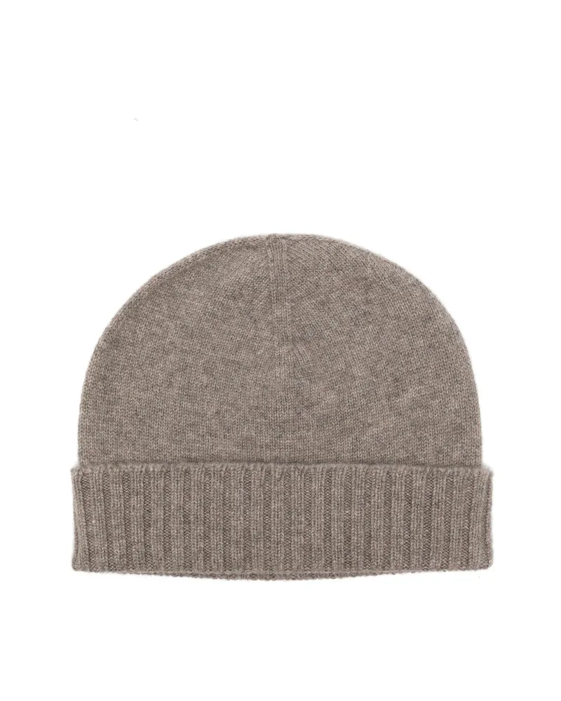 Malo Ribbed-trim Beanie Hat Grey