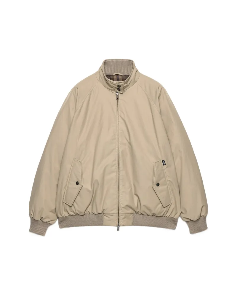 Prada Technical Poplin Down Jacket Neutrals