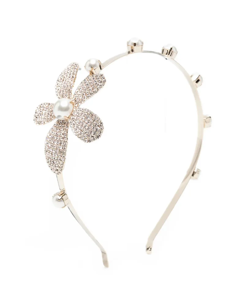 Rosantica Crystal-embellished Faux-pearl Headband Gold