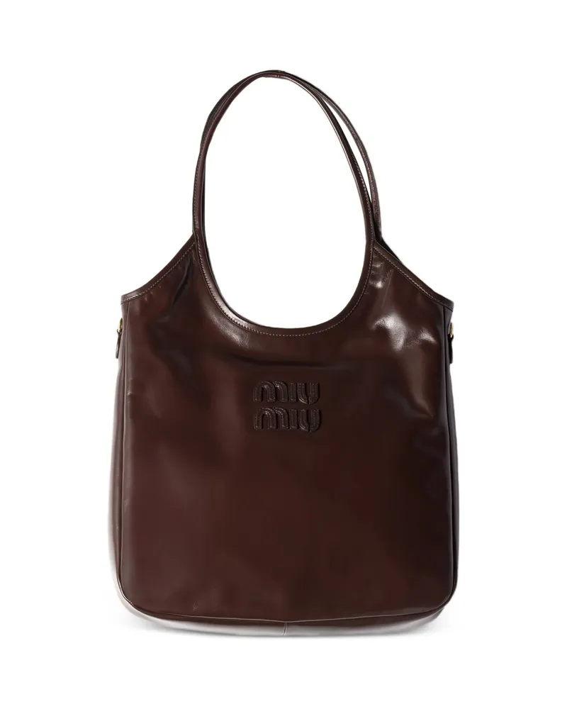 Miu Miu Ivy Leather Bag Brown