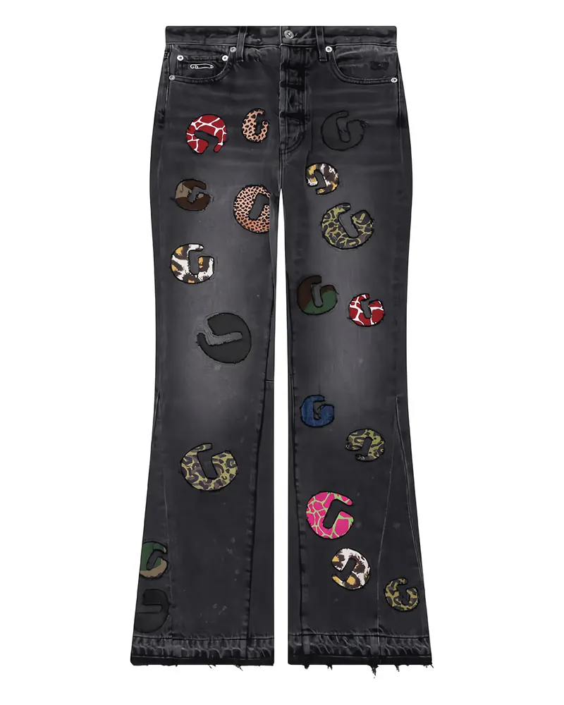 GALLERY DEPT. G Time La Flare Appliqué Wide-leg Jeans Grey